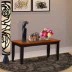 East West Furniture PFB-BLK-W Parfait Dining Room Bench with Solid Wood Seat, 52x15x17 Inch, Black