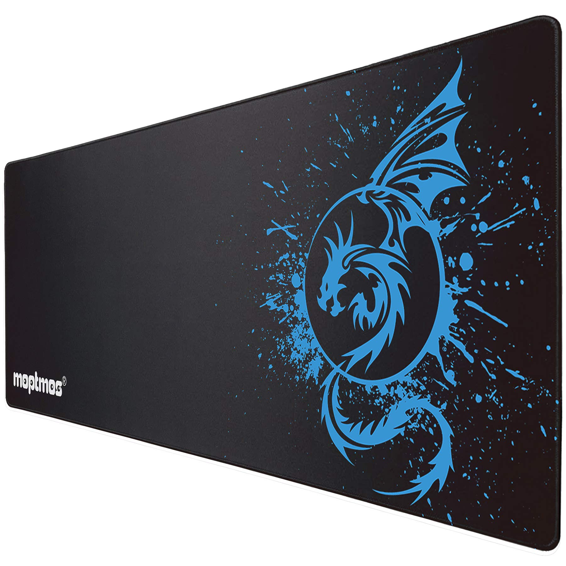 Large RGB Mouse Pad Anime Dragon Mouse Mat LED with 15 Lighting Modes for Gaming 31.5 X 12 Inch (Green)