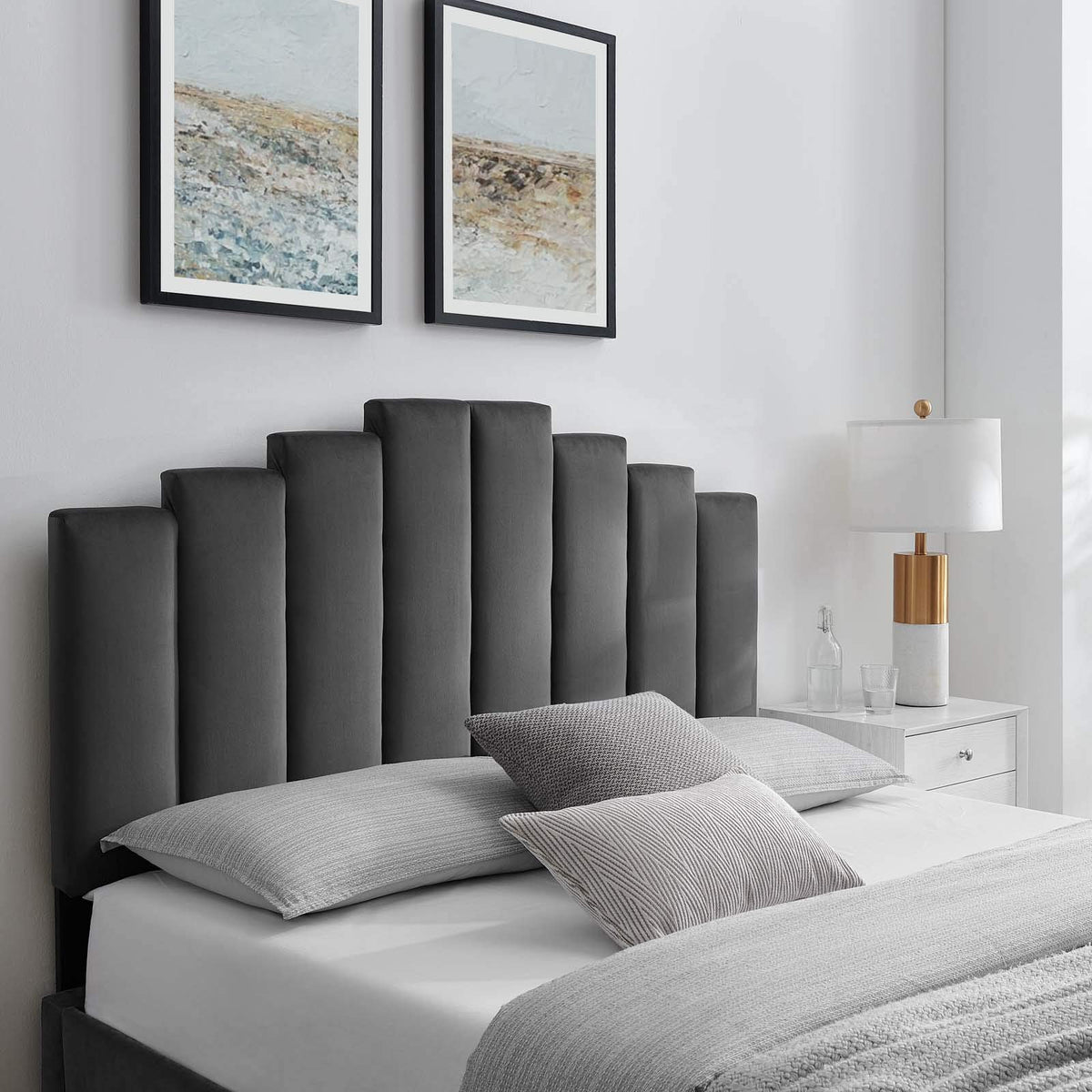 Modway Noelle Performance Velvet Full/Queen Headboard In Charcoal