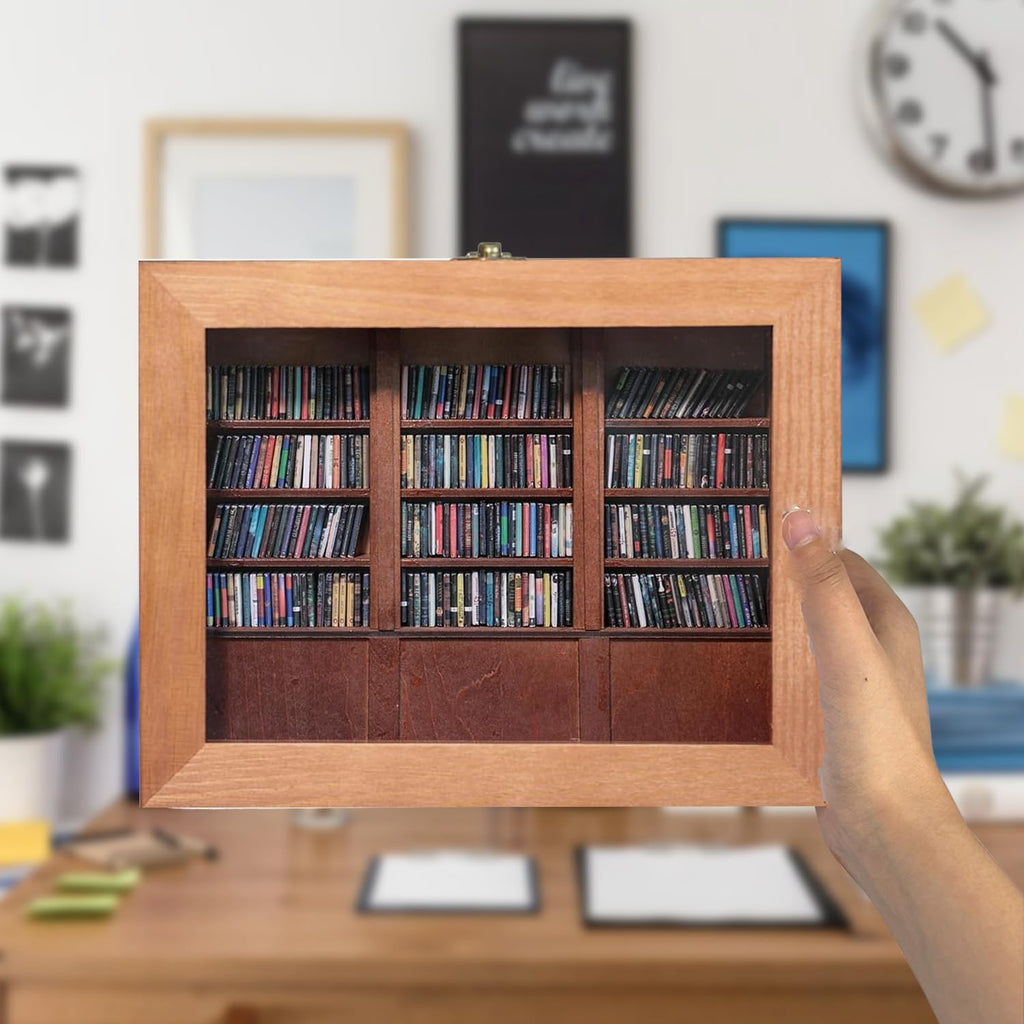 Sihpto Anxiety Bookshelf Ornament, Shake Bookshelf Shake Away Your Anxiety, Home Decoration For Book Lovers, Miniature Book Libr