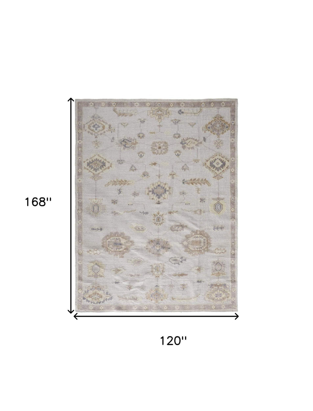 HomeRoots 514972 8 x 10 ft. Ivory & Orange Floral Hand Knotted Stain Resistant Rectangle Area Rug