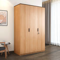 Nilkamal Milford Neo 3 Door Wooden Wardrobe Without Mirror For Bedroom | Almirah With 1 Hanging Rod, 1 Lockable Drawer & 8 Shelv