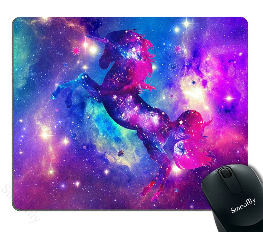 Smooffly Best Mouse Pad Galaxy Unicorn Customized Rectangle Non-Slip Rubber Mousepad Gaming Mouse Pad