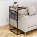 Vagusicc C Shaped End Table, 33 Tall Side Table for Couch, Adjustable Height Small Couch Side Table for Small Spaces, End Tabl