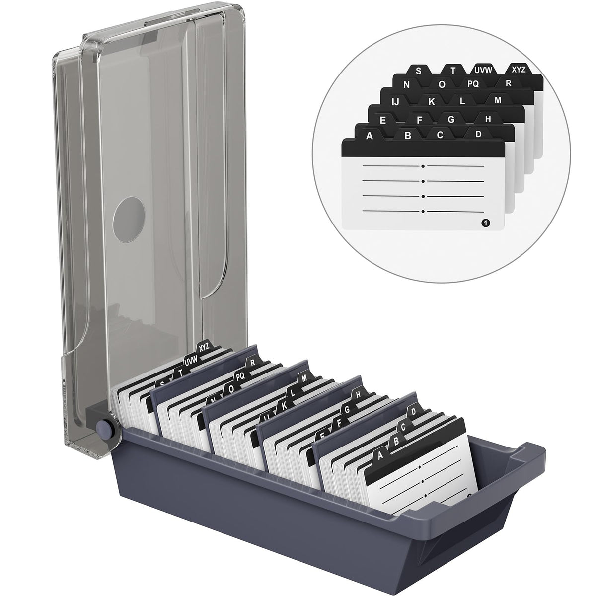 Maxgear Business Card Holder For Desk, Business Card Case Organizer, Credit Card Holder File, Business Card Holders Box Storage,