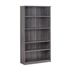 Safco Gray Steel Laminate Trapezoid 5 Shelf Bookcase - Durable, Adjustable, and Reliable Home Office Storage