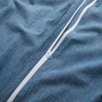 Lovque Blue Duvet Cover Full Size, 100% Washed Cotton Linen Like Bedding Set With Zipper Closure (No Comforter), 80X90 Inches