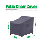 F&J Outdoors Patio Chair Covers Waterproof Uv Resistant Heavy Duty Outdoor Dining Chair Adirondack Chair Cover, Grey, 28' W X 30' D X 36' H