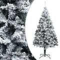 vidaXL - 6 ft Artificial Christmas Tree with Flocked Snow, Extra Thick Branches, Lifelike Appearance, Easy Assembly, Suitable for Indoor and Outdoor Use