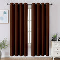 CUCRAF Brown Blackout Curtains 72 inch Length 2 Panels Set, Room Darkening Drapes for Living Room Bedroom, Thermal Insulated Lig