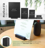 Toros Store 10 Pack Wood Place Card Holder - Black Wooden Table Number Holders , Name Place Cards Stand , Events Party Tabletop