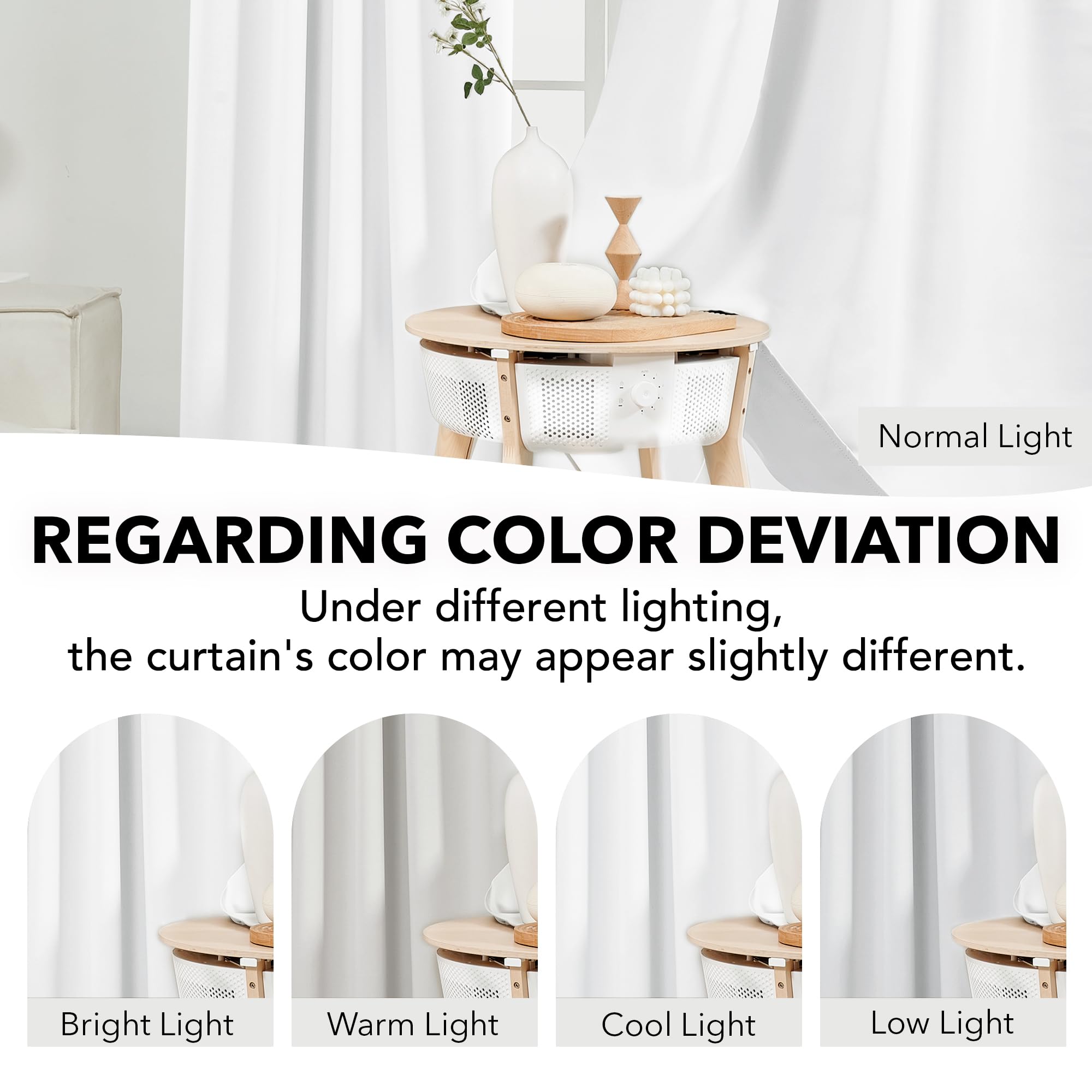 Deconovo Long Semi Blackout Curtains - Back Tab And Rod Pocket 50% Light Blocking Curtain Drapes For Hall Room, 42X108 Inch, White, 2 Panels