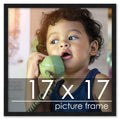 Poster Palooza 17x17 Frame Black Solid Wood Picture Frame | 0.75 Inch Moulding Width | Includes UV Acrylic Plexiglass, Foam Boar