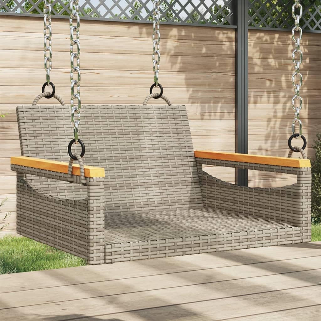 vidaXL Swing Chair Grey 63x62x40cm Resin Braided
