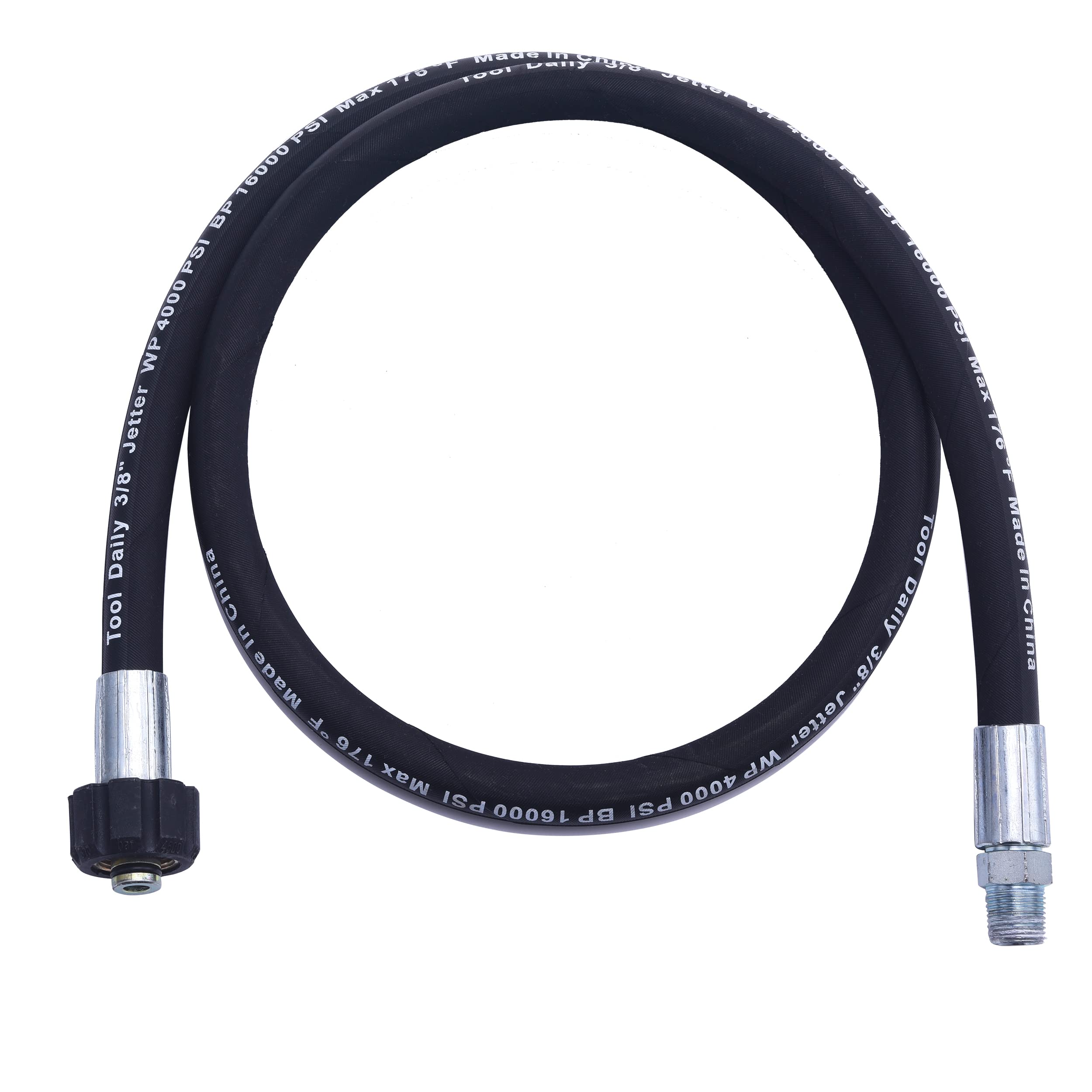 Tool Daily Pressure Washer Whip Hose With Swivel, Hose Reel Connector Hose For Pressure Washing, 4 Ft (3/8 Npt Solid + M22 Femal