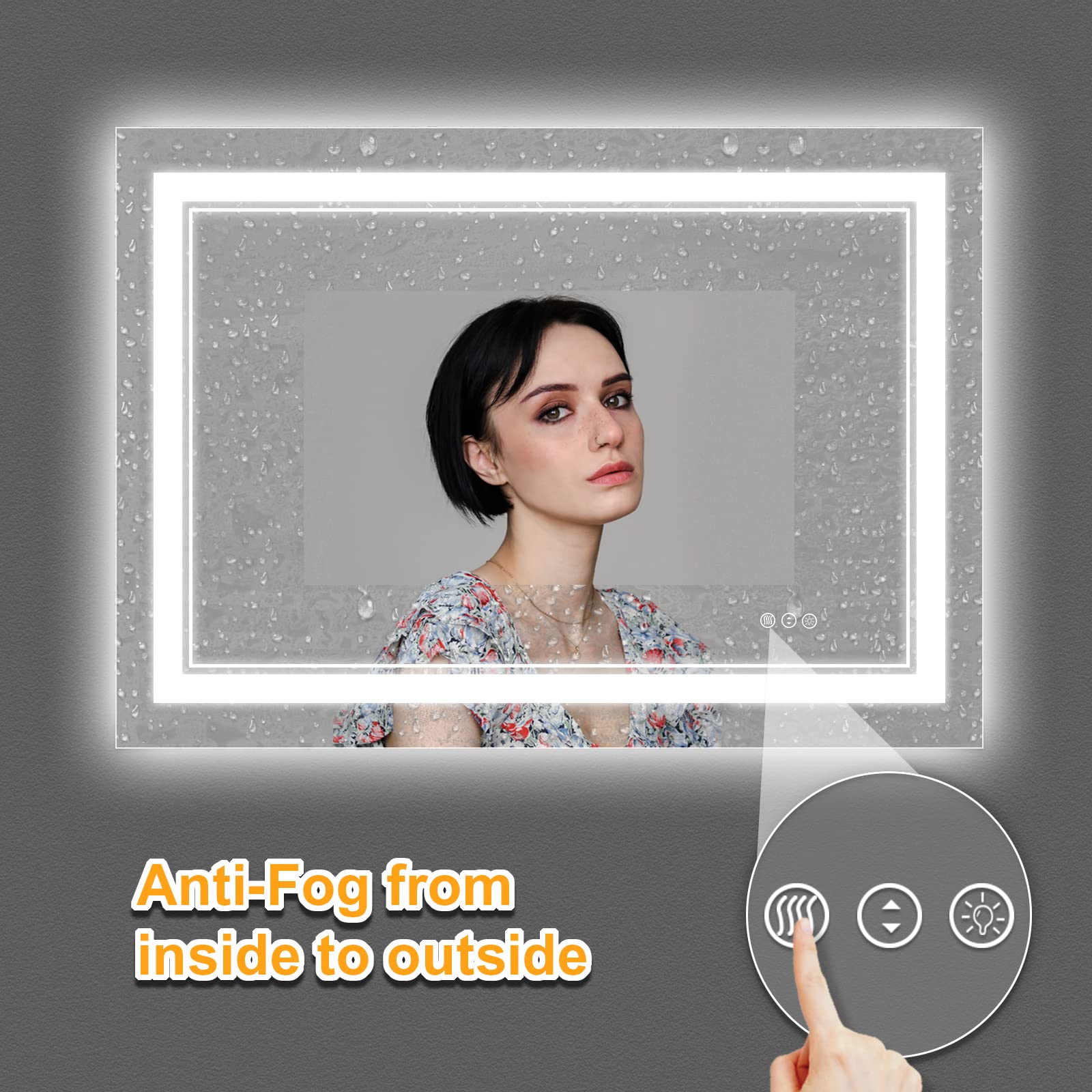 Istripmf 48X36 Inch Bathroom Mirror Led With Lights, Backlit And Front Lighted Anti-Fog Dimmable Memory Lighted Bathroom Vanity