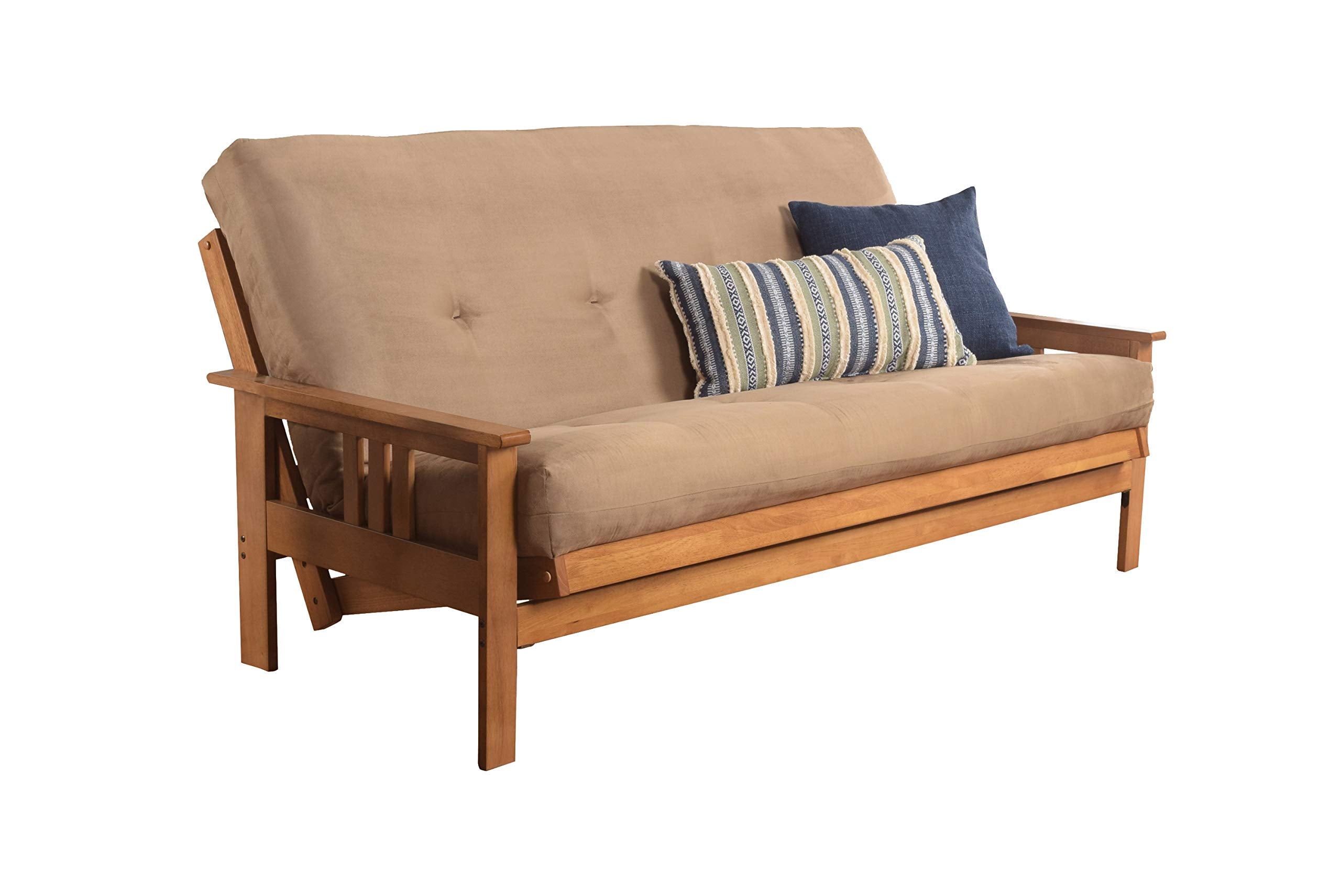 Kodiak Furniture Monterey Queen Size Futon Set In Butternut Finish, Suede Peat