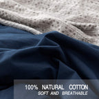 Ecocott 100% Washed Cotton 3 Piece Bedding Set 1 Duvet Cover With Zipper And 2 Pillowcases, Ultra Soft And Easy Care Breathable