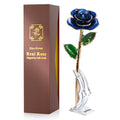 Sinvitron Gold Dipped Rose 24K Real Rose, Long Stem Gold Plated Rose with Stand, for mom, 24K Golden Rose for Anniversary Valent