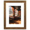 Golden State Art, 12x16 Ornate Bronze Color Frame - White Mat for 8x12 Photo - Complex Molding Design - Wall Mounting - Portrait