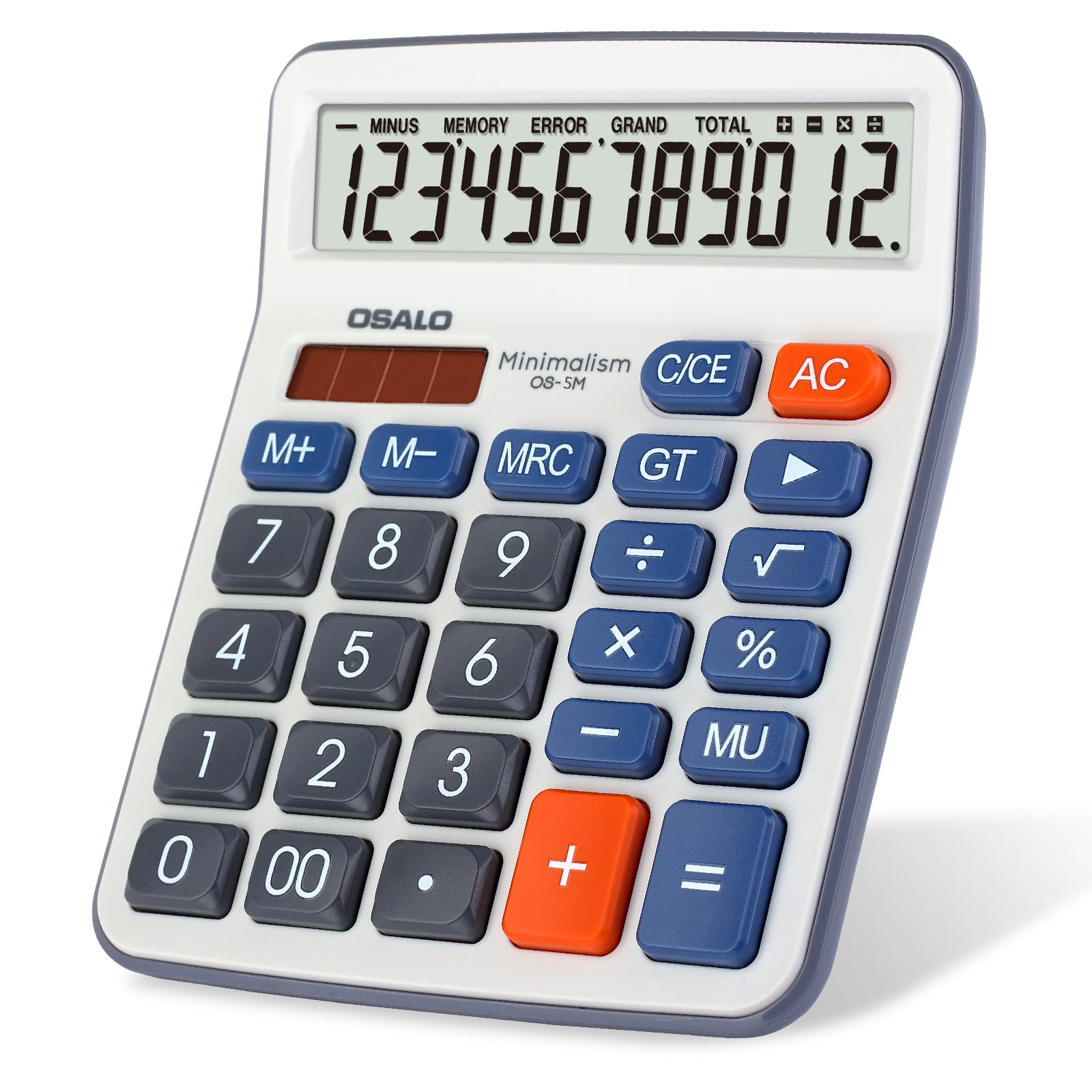 Desktop Calculator Extra Large 5-Inch Clear Lcd Display 12-Digit Big Number Button Office Calculator With Auto Sleep Function (O