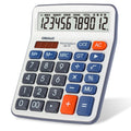 Desktop Calculator Extra Large 5-Inch Clear Lcd Display 12-Digit Big Number Button Office Calculator With Auto Sleep Function (O