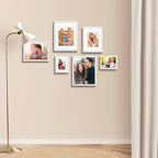Auear, 11X14 Picture Frames Set Of 6, With Mat For 8X10 Or 11X14 Without Mat, Composite Wood Gallery Photo Frames With Plexiglas