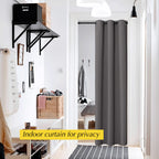 Nicetown Doorway Curtain - Grommet Closet Curtain For Door Window, Solid Front Door Curtain Room Darkening Thermal Insulated Temporary Window Curtain Drape For Hallway, 1 Panel W42 X L80 Inch, Grey
