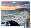 Knseva Wailea Makena Beach Maui Hawaii Beautiful Sunset Sea Waves Clouds Mouse Pad, Spectacular Nature Scenery Gaming Mouse Pads