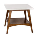 Madison Park Parker End Tables-Solid Wood, Two-Tone Finish with Lower Storage Shelf Modern Mid-Century Accent Living Room Furnit