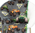 Jay Franco Monster Jam Grave Digger Nogginz Set - 40 X 50 Inch Lightweight Travel Throw Blanket & Pillow - Kids Super Soft 2 Pie
