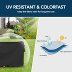 Easy-Going Round Patio Furniture Cover Waterproof Outdoor Dining Table And Chair Cover Anti-Uv Outside Sectional Sofa Set Covers (62' Dia X 28' H, Black)