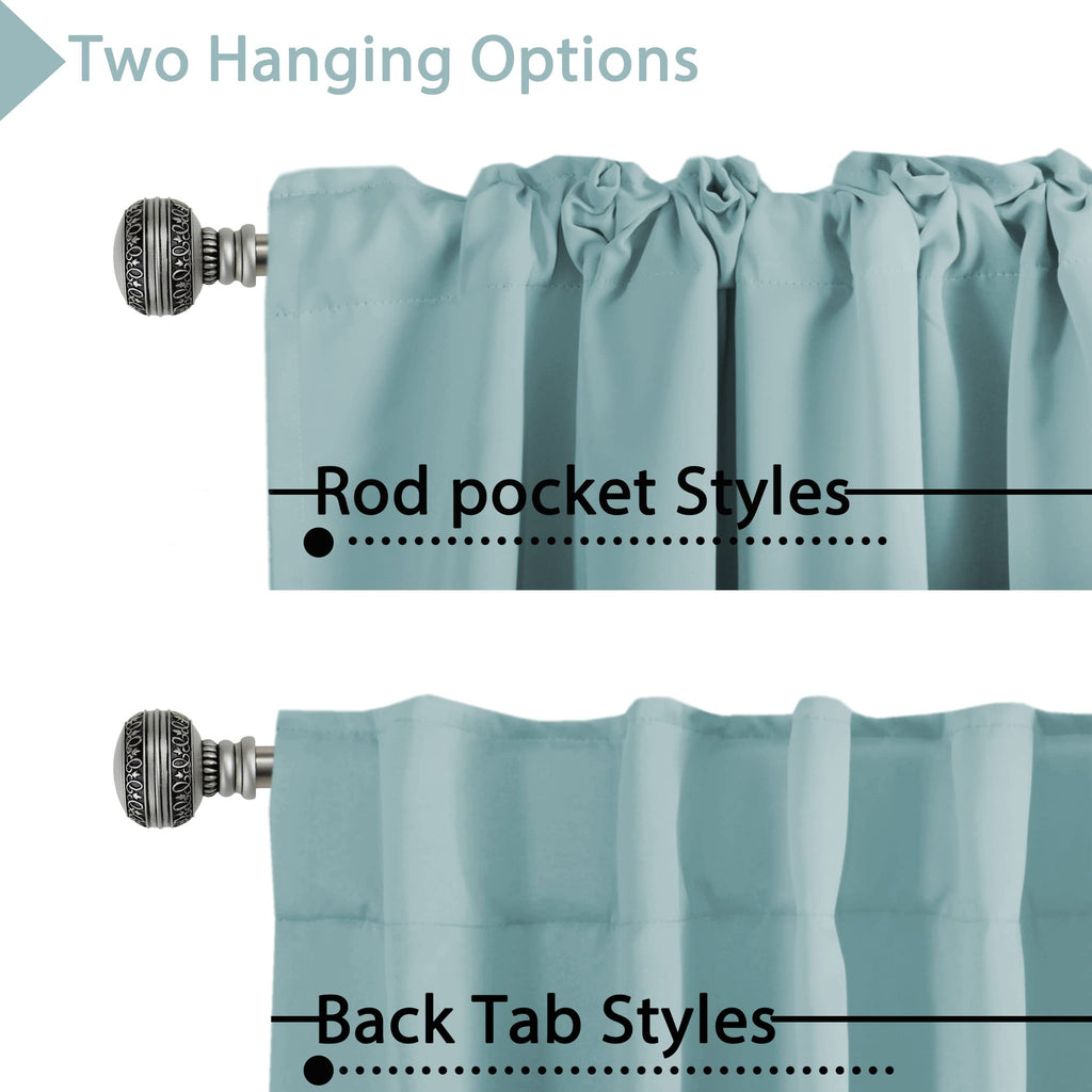 H.Versailtex Blackout Curtains Thermal Insulated Window Treatment Panels Room Darkening Blackout Drapes For Living Room Back Tab/Rod Pocket Bedroom Draperies (2 Panels, Mineral Blue, 52 X 84 Inch)
