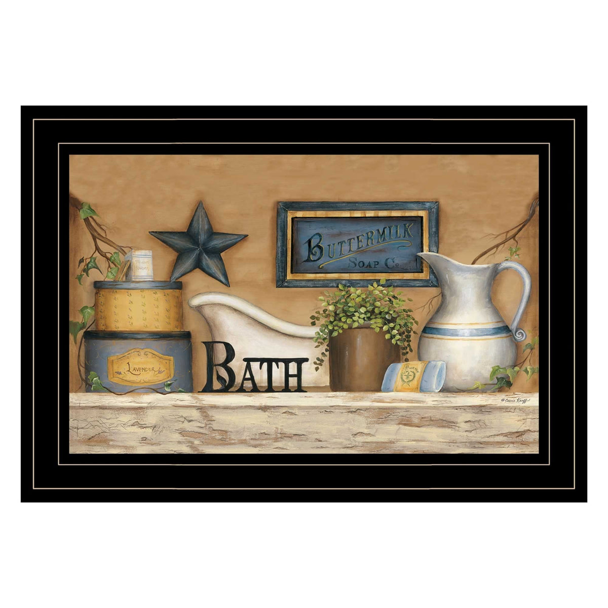 Buttermilk Soap Co 1 Black Print Picture Frame Wall Art