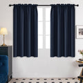 Deconovo Soild Rod Pocket Blackout Curtains, Navy Blue, 42W X 63L