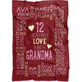 Personalized Grandma Blanket Throw. Reasons I Love Being A Grandpa Grandma Papa Mommy Nana. Customized Blanket For Grandparent W