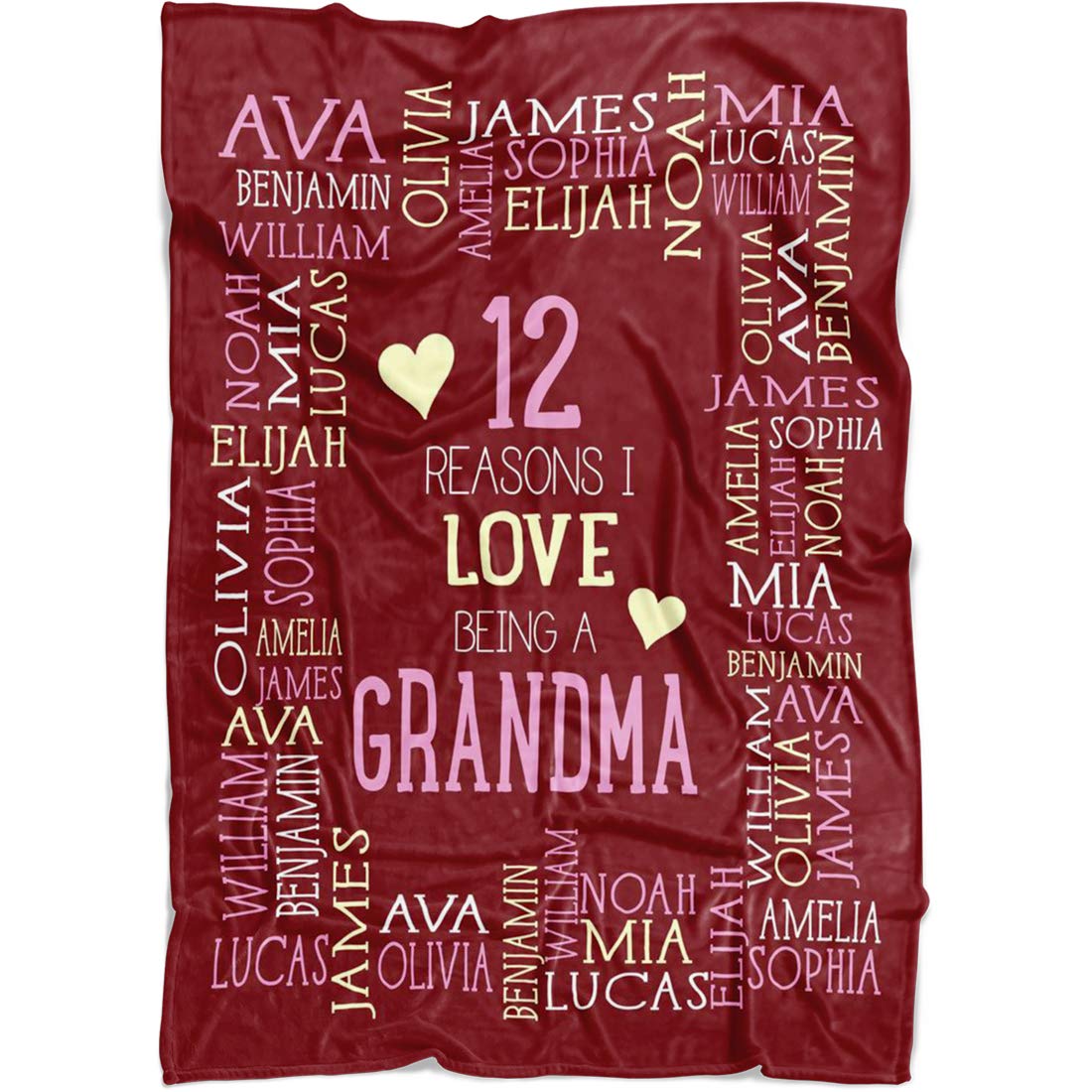 Personalized Grandma Blanket Throw. Reasons I Love Being A Grandpa Grandma Papa Mommy Nana. Customized Blanket For Grandparent W