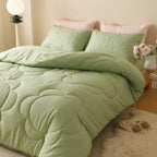Luxlovery Sage Green Comforter Set Full Light Sage Green Quilts Blush Sage Green Bedding Comforter Set Solid Plain Color Soft Br