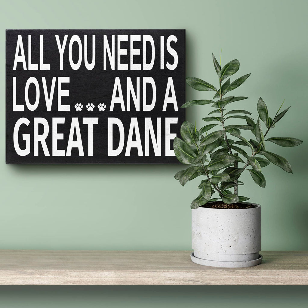 Jennygems Great Dane Gifts, All You Need Is Love And A Great Dane Wooden Sign, Wall Hanging And Shelf Decor, Made In Usa