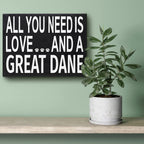 Jennygems Great Dane Gifts, All You Need Is Love And A Great Dane Wooden Sign, Wall Hanging And Shelf Decor, Made In Usa