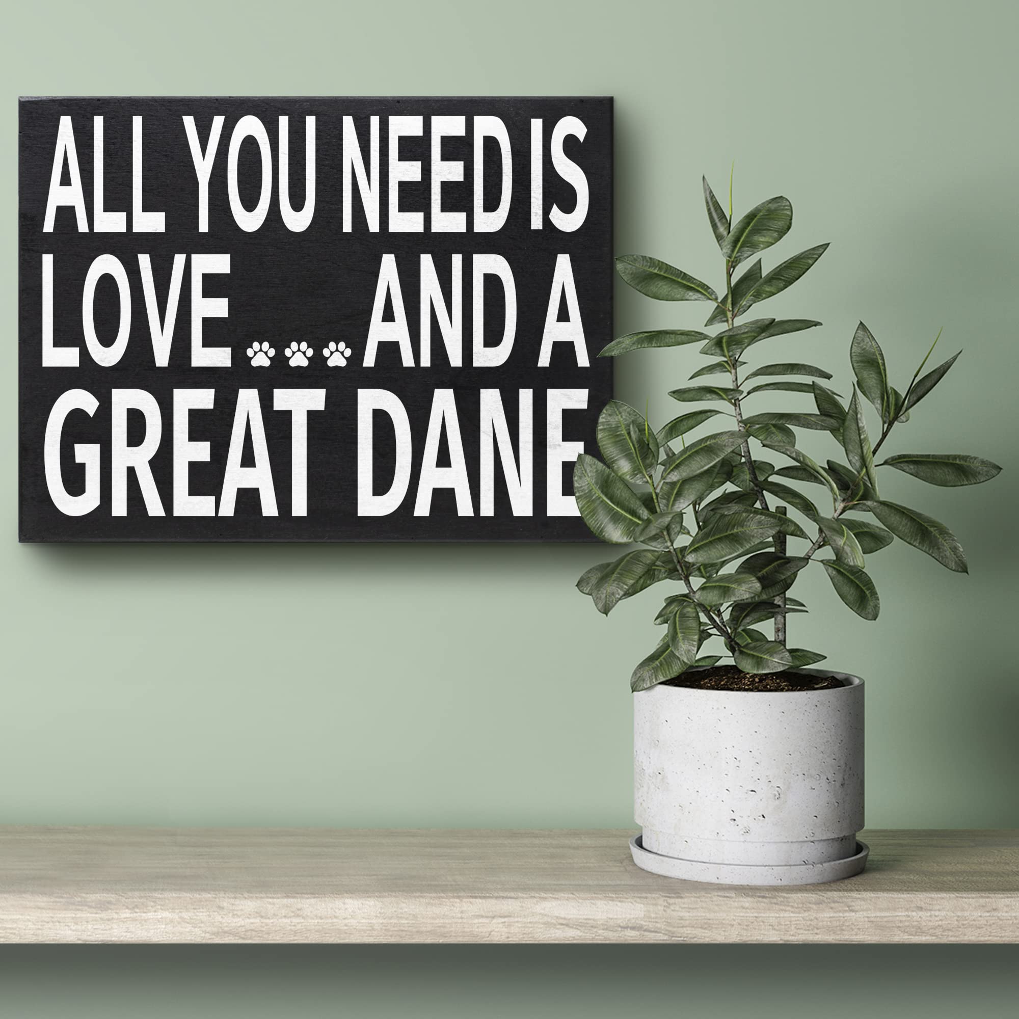 Jennygems Great Dane Gifts, All You Need Is Love And A Great Dane Wooden Sign, Wall Hanging And Shelf Decor, Made In Usa