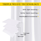 Nicetown White Room Darkening Curtain Panels - Triple Weave Thermal Insulated Decorative Grommet 50% Light Blocking Window Curta