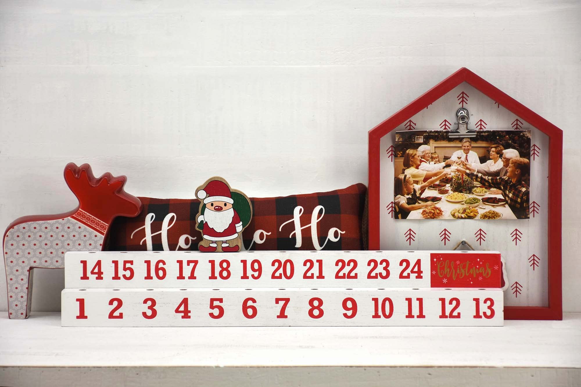 Paris Loft Christmas Countdown Sign, Countdown Calendar, Wooden Christmas Tabletop Decor, Advent Calendar With Santa