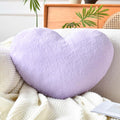 Xvtru Heart Pillow, Soft Heart Shaped Pillow, Cute Faux Rabbit Fur Room Decorative Throw Pillow, Lavender 19.6''X15.7'' Heart Pl