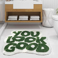 Bathoom Rugs Green Bath Mat You Look Nice Rug for Bathroom Floor Non Slip Washable Absorbent Shower Small Cute Mats for Home Dec