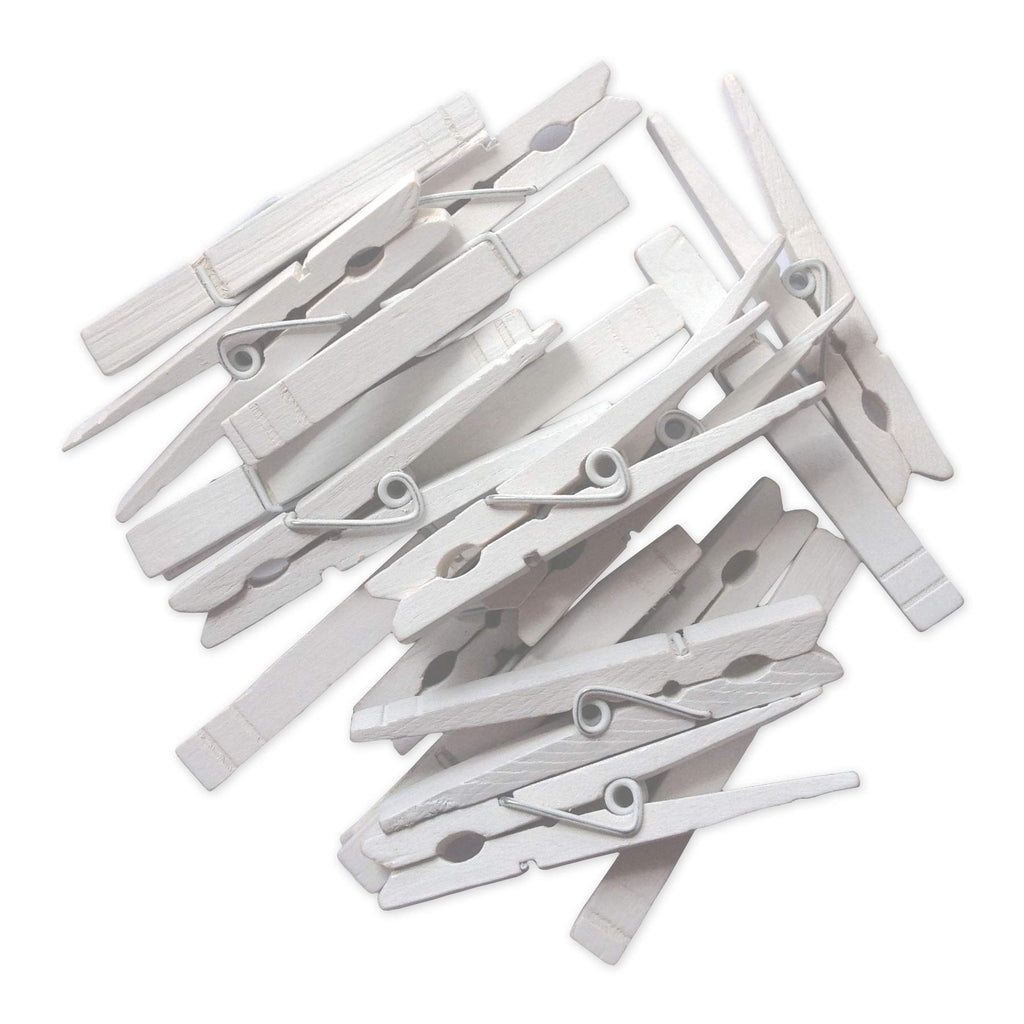 Lwr Crafts Wooden Large Clothespins 3-5/16' 8.4Cm 30 Pieces Per Pack (White)