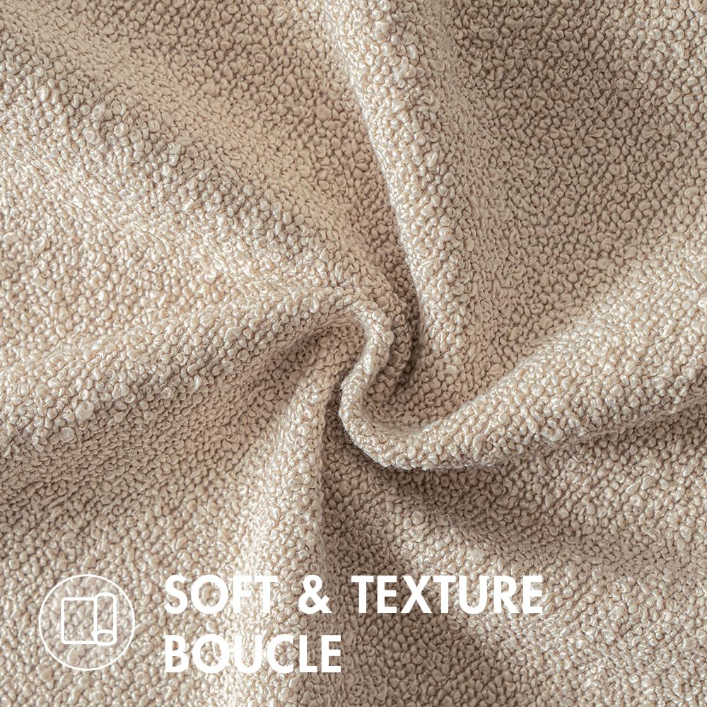 Miulee 24X24 Inch Decorative Pillow Covers For Couch Bed Set Of 2 Textured Boucle Neutral Throw Pillows Neutral Accent Solid Euro Cushion Pillowcase Cozy Soft Chair Sofa Livingroom Home Decor