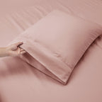 Nestl Extra Deep Pocket Sheets - Fits Mattress 18-24 Inches Deep, Extra Deep Pocket Queen Sheets Sets, 4 Piece Queen Size Sheets, Queen Sheets Deep Pocket, Peach Beige