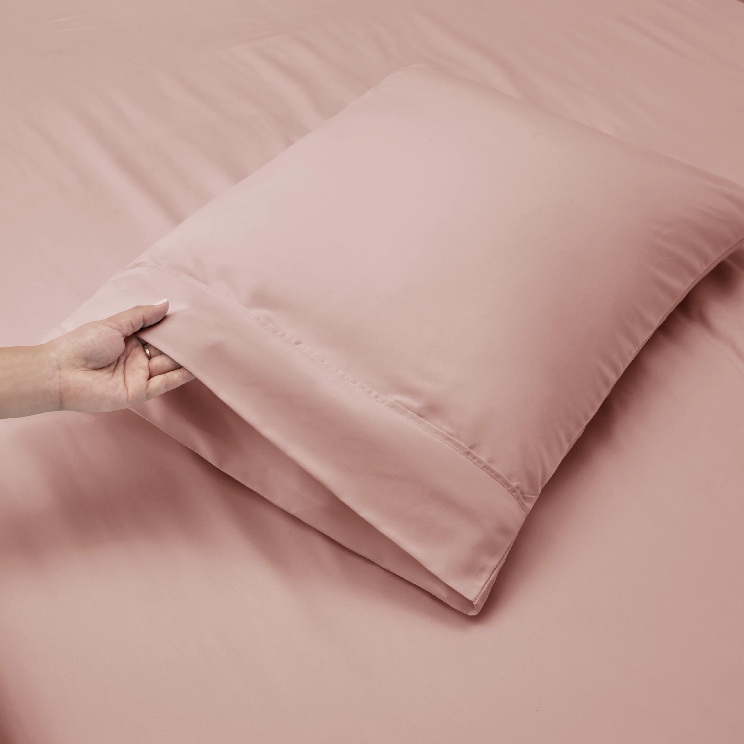 Nestl Extra Deep Pocket Sheets - Fits Mattress 18-24 Inches Deep, Extra Deep Pocket King Size Sheets Sets, 4 Piece King Size Sheets, King Sheets Deep Pocket, Peach Beige Sheets