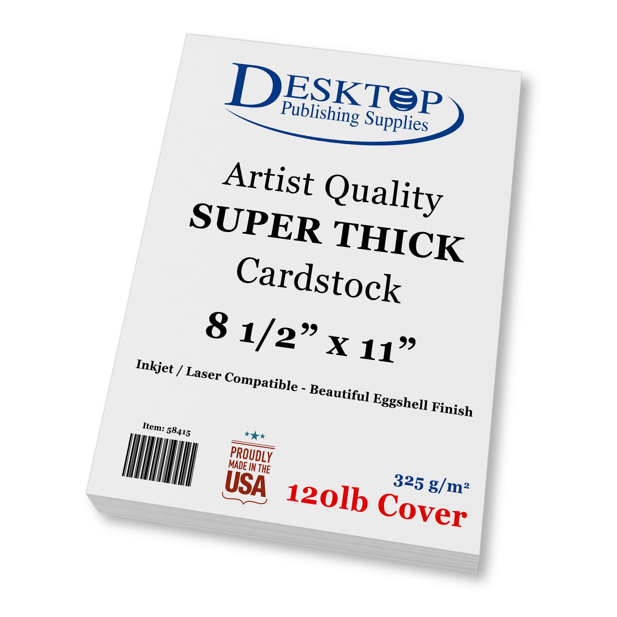 White 8.5' X 11' Cardstock - Blank Super Thick Paper - 50 Sheets - Artist Drawing Quality Eggshell Finish - Heavy Weight 120Lb